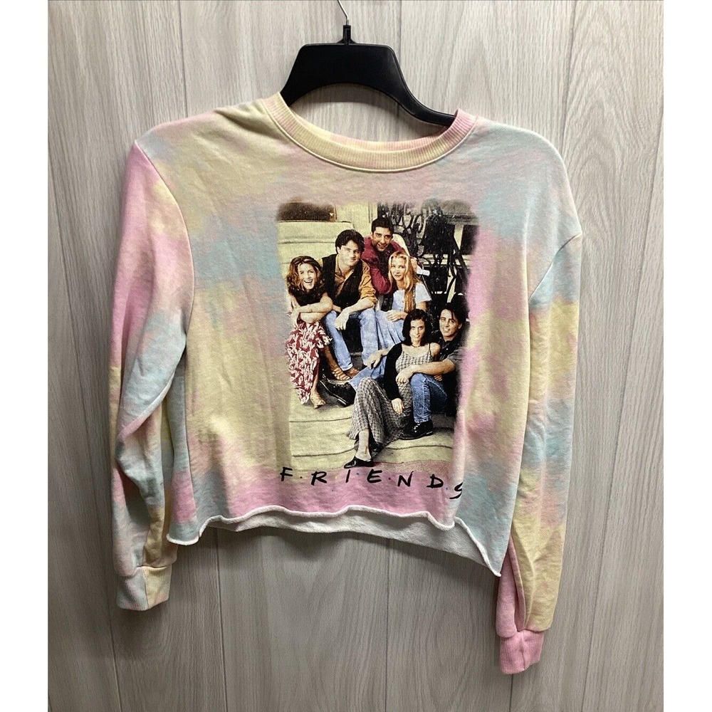 FRIENDS Women's (Size S) Graphic Friends TV Show Tie Dye Cropped Sweatshirt